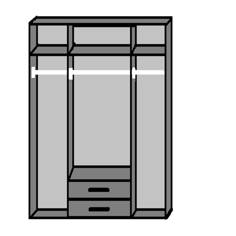 Hafiza 4 Door Manufactured Wood Wardrobe