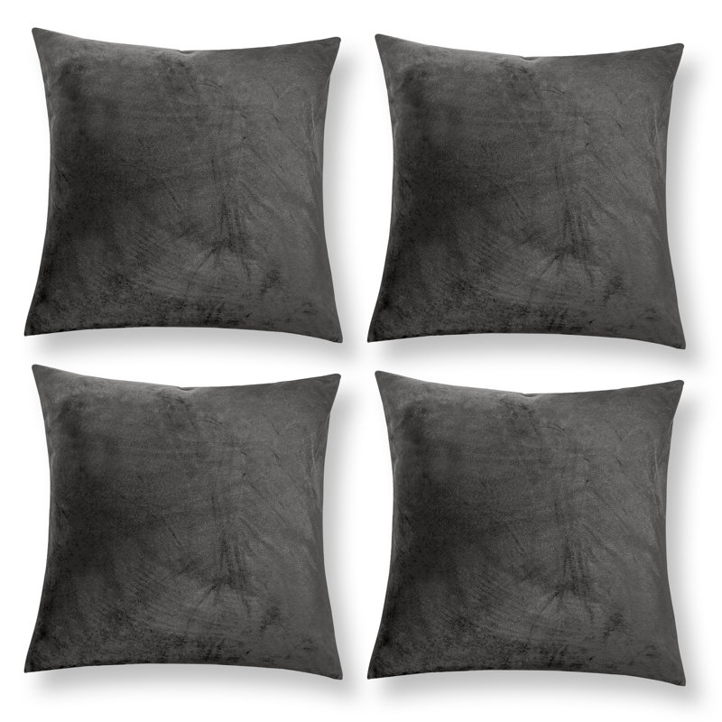 Apex Crushed Velvet Cushion Cover Set, Grey