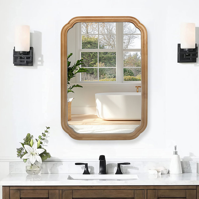 Miroir fonctionnel de 29,72 po x 19,69 po avec armoire, armoire de salle de bain murale en bois avec miroir et tablettes réglables, miroir mural avec rangement pour salle de bain
