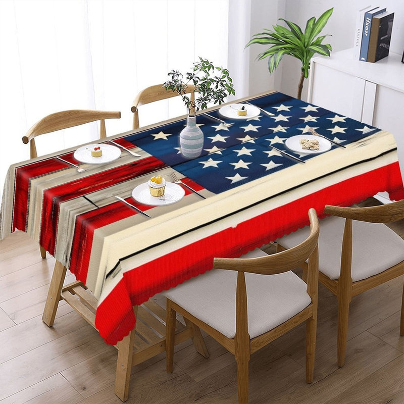 Housse de table rectangulaire avec rebords festonnés pour patio