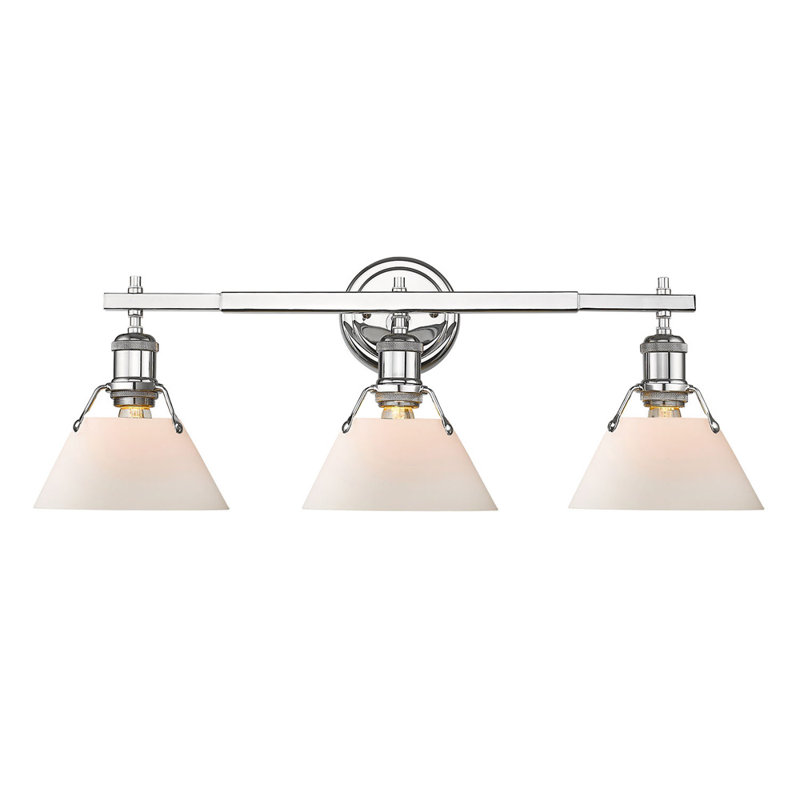 Felda 3-light fixture, Chrome, Opal Glass
