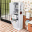 Armoire de salle de bain minimaliste en bois avec rangement inclinable, tablette réglable et charnières à fermeture en douceur-1699306286