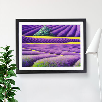 Head Turning Lavender Flower Field - Single Picture Frame Print