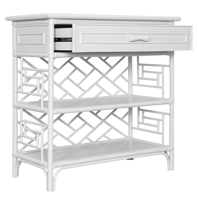 Chippendale End Table, Bright White
