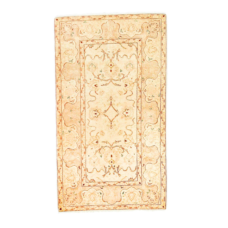 Tapis turc Oushak 3x5 ivoire et beige