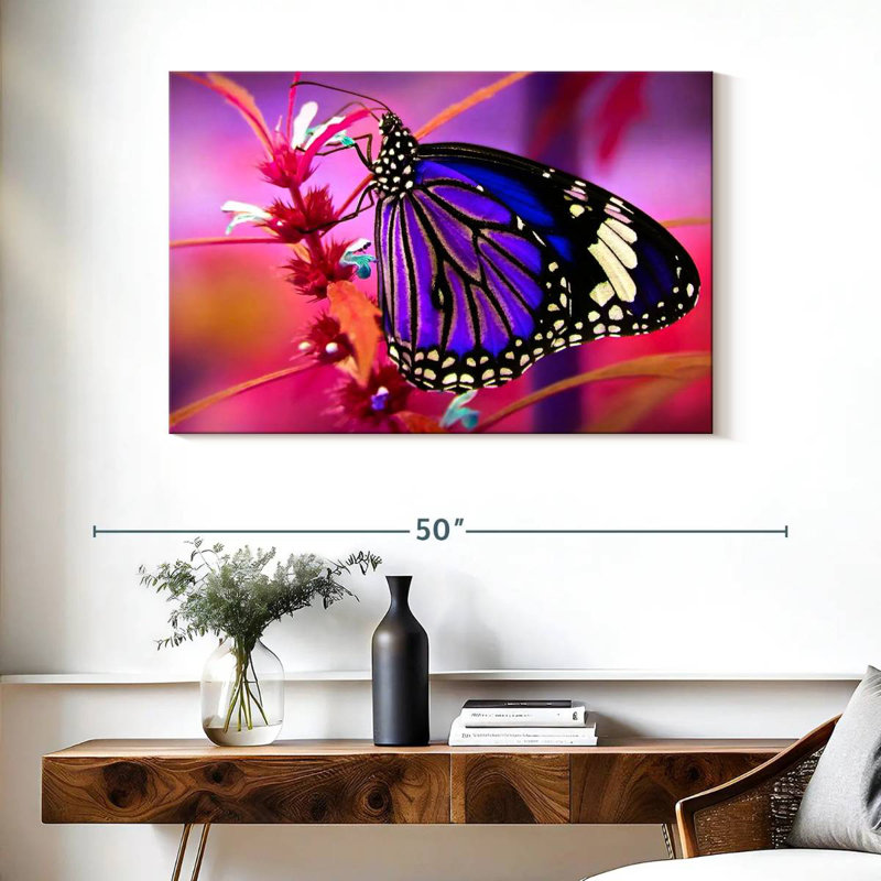 Brampt magnifique papillon mauve, H 26 po x l 39 po