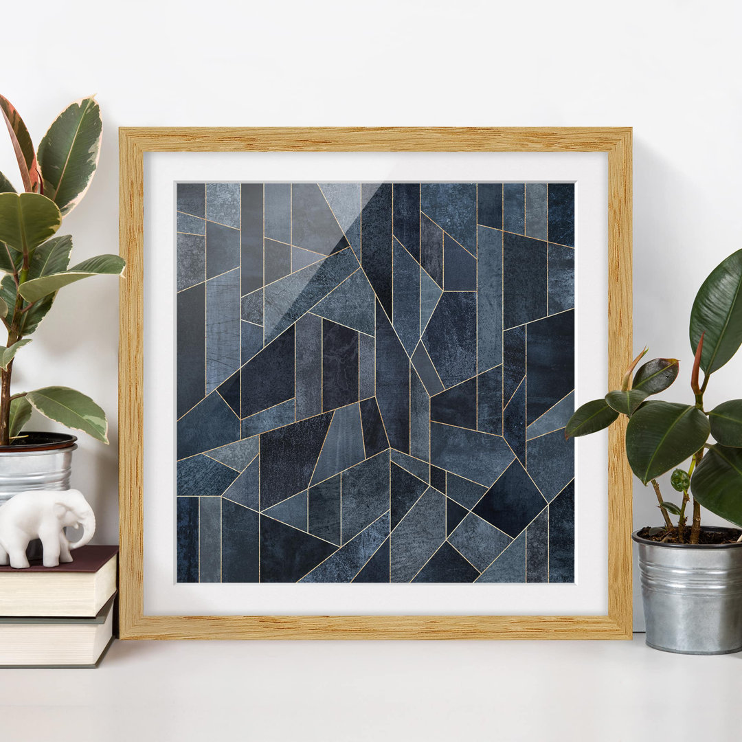 Gerahmtes Poster Blue Geometry