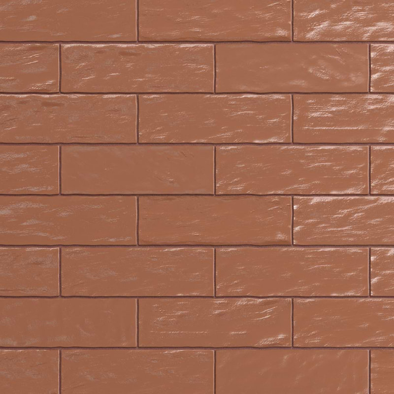 Montauk 2x8 Mixed Finish Ceramic Tile, Terracotta