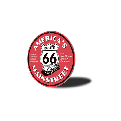 America's Mainstreet Route 66 Aluminum Sign