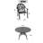 5-Piece Set Of Cast Aluminum Patio Furniture With Brown Cushions-83750528-83750529