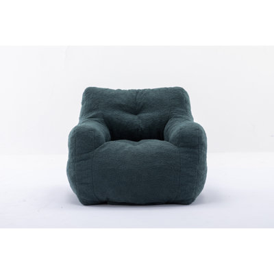 010-Soft Teddy Fabric Tufted Foam Bean Bag Chair With Teddy Fabric
