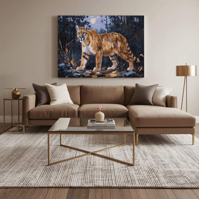 «Big Cats North American Cougar», art mural sur toile grise, H 11 po x l 14 po