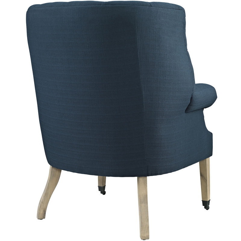 Fauteuil capitonné Modway, Mélange de polyester azur