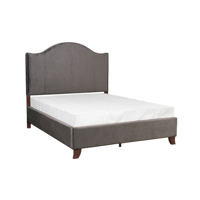 Lit tapissier en velours traditionnel