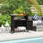 Outsunny Wicker Outdoor Storage Cabinet, Rattan Outdoor Bar Table with 2 Doors and Shelf, Outdoor Buffet Cabinet Sideboard with Metal Slatted Countertop for Poolside, Patio, Backyard-107382608