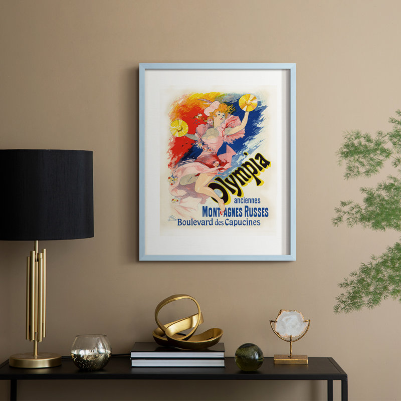 Olympia, reproduction encadrée - bois massif, Bleu, H 11 po x l 9 po
