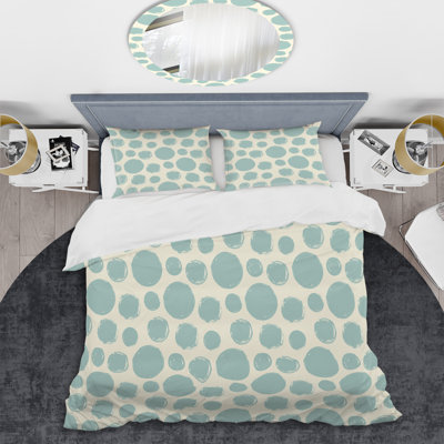 Green Circle Pattern - Abstract Duvet Cover Set - Microfiber Polyester