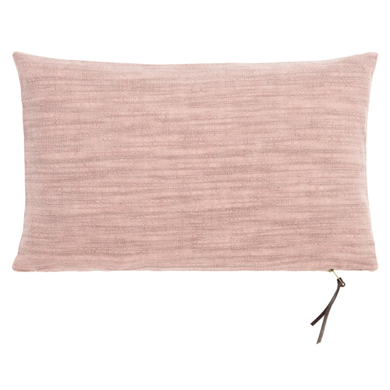 Blush Dusty Pink Rectangular Decorative Pillow with Zipper Closure