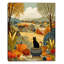 «Black Cat and Pumpkins Autumn Harvest», art mural sur toile tendue-293465702