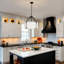 Luminaire suspendu moderne en forme de tambour avec abat-jour en lin blanc, chaîne de suspension réglable pour la salle à manger, la cuisine, la chambre à coucher, le salon, l'entrée