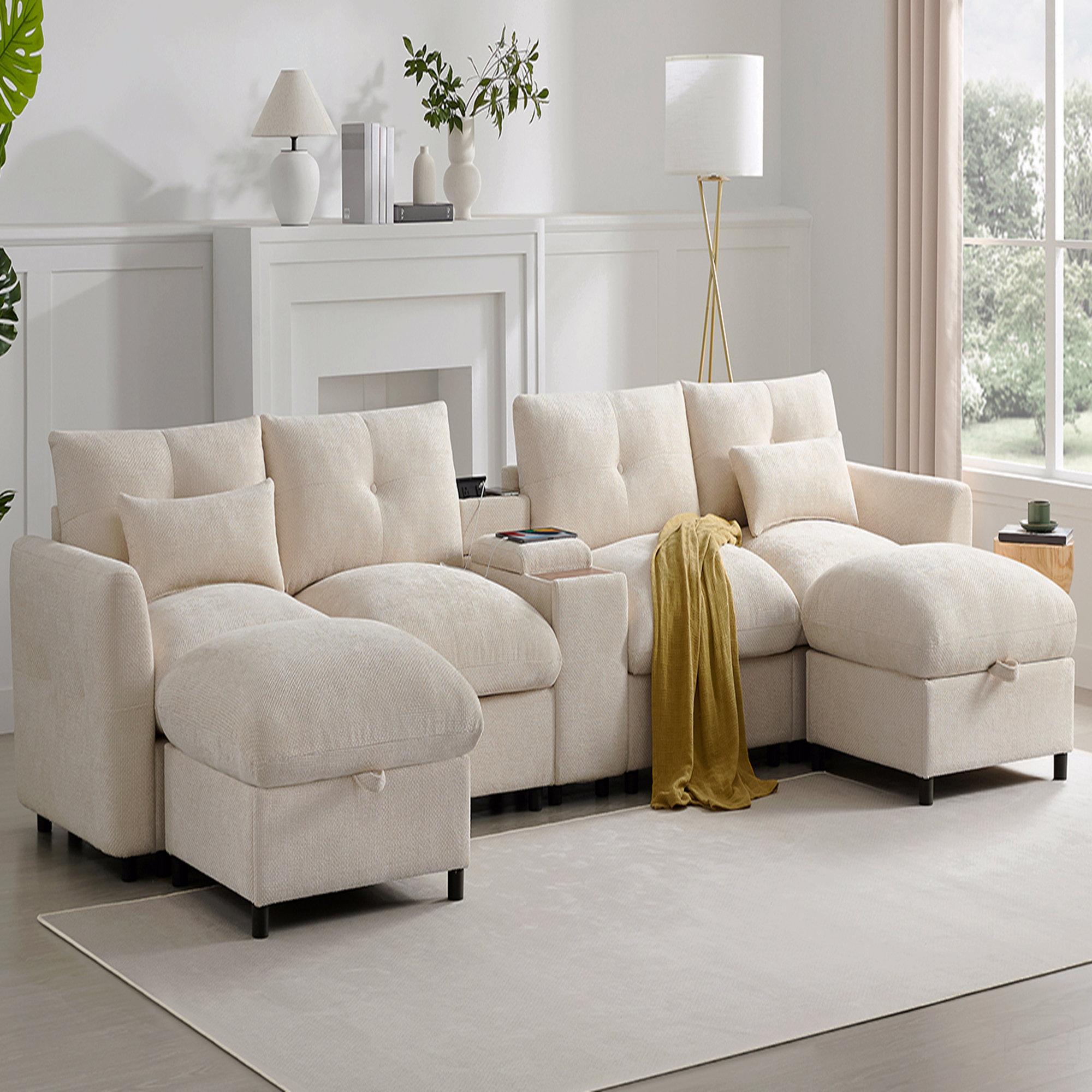 Latitude Run® 142'' Modular Sectional Sofa With Movable Storage Ottoman ...