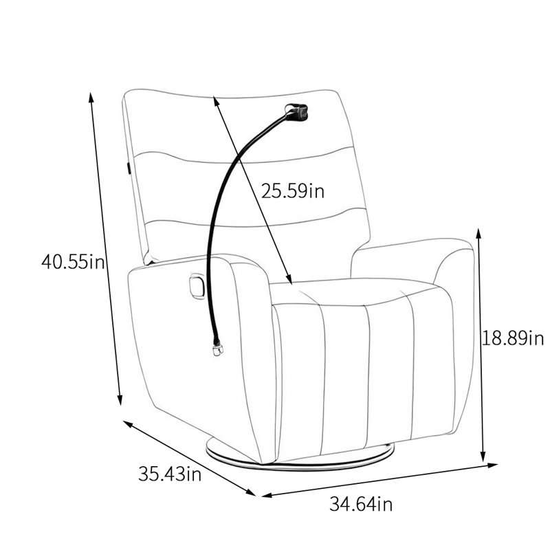 Thella Swivel Recliner, Green