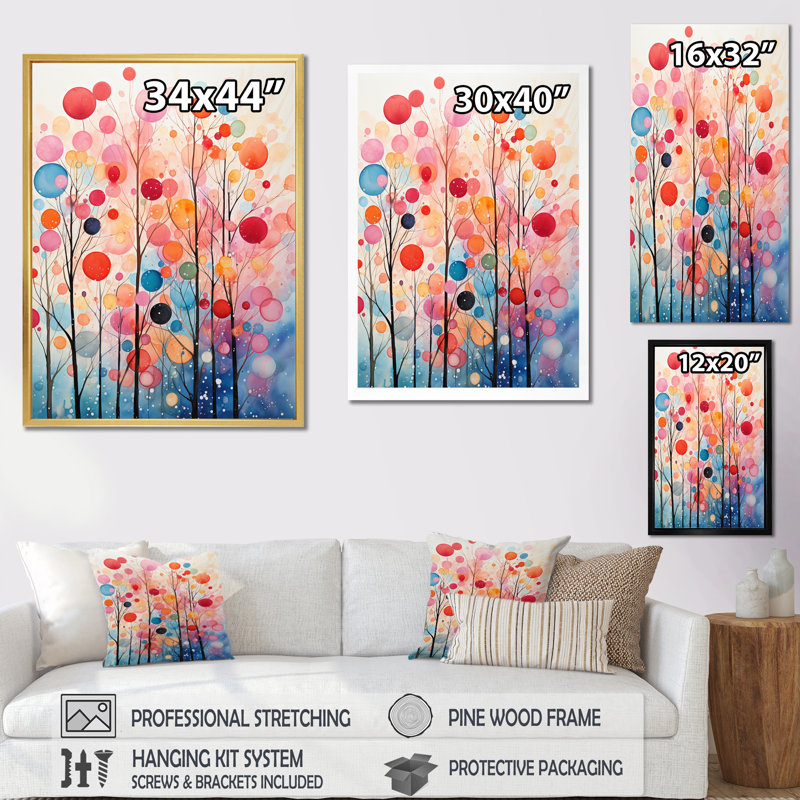 Coral Gray Mills Meadow Mill sur impression sur toile, H 32 po x l 16 po x P 1 po, Toile tendue