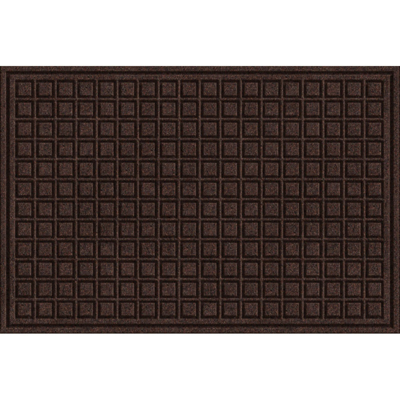 Tapis d'extérieur antidérapant Lasseter Blocks, Rectangle 1 pi 6 po x 2 pi 6 po, Noyer