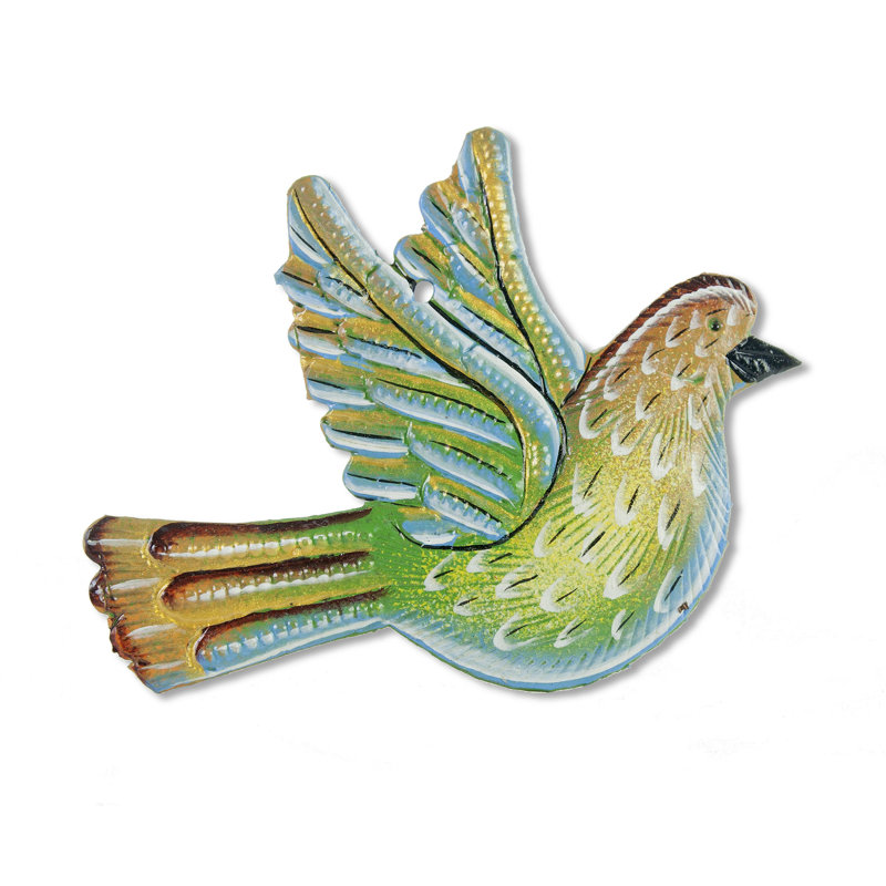 Ornement figurine suspendu à oiseau peint
