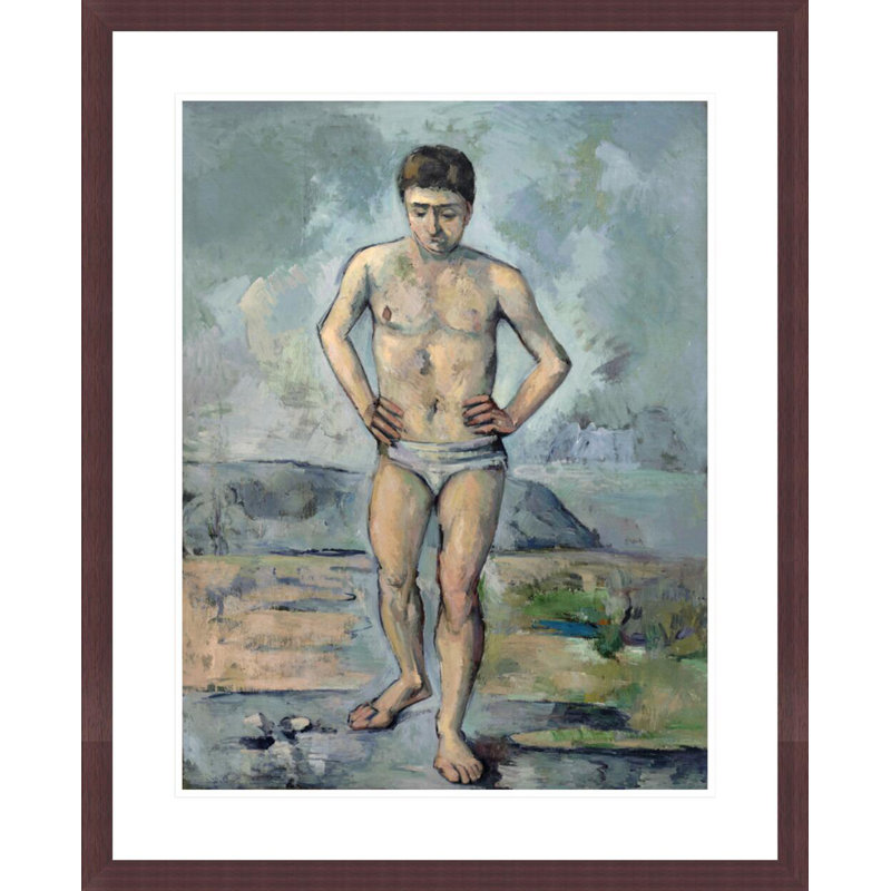 «Le Grand Baigneur» par Paul Cézanne, impression giclée encadrée, H 23,25 po x l 29,5 po