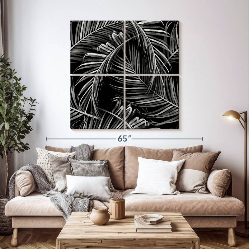 Feuilles de palmier monochromes