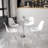 Cudney Glass Top Metal Base Dining Table