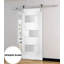 Porte de grange moderne en verre opaque Sete 6933 Blanc Soie Rail de 2 m (6,6 pi) Quincaillerie robuste Portes intérieures à panneaux pleins - 91,4 cm x 203,2 cm (36 po x 80 po)-58145168-58145184