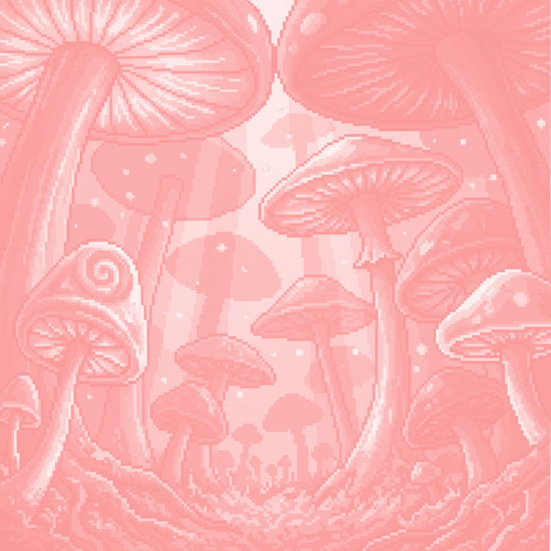 Couette Forêt de champignons Fantastique, Lit simple, Rose clair Rose clair