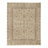 Hand Knotted Wool Oriental Area Rug in Gold