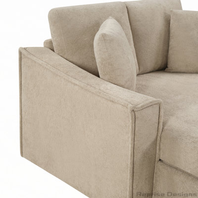 Modern Chaise Sofa with Hidden Storage and Deep Seating