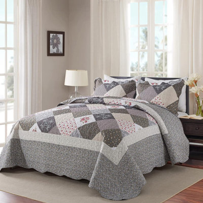 HoneiLife  Flower Diamond  Gray Blended Bedding set