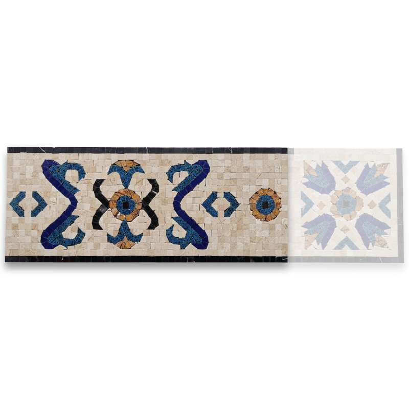 7.1 in. x 17.3 in. Polished Marble Tile