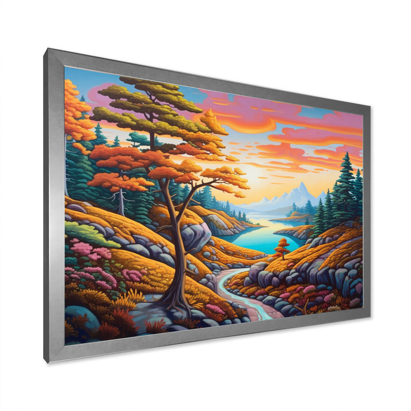 Mountain View Dreams sur impression sur toile, H 24 po x l 32 po x P 1 po, Cadre simple argenté