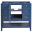 Base de meuble-lavabo simple 35,5 po seulement en bleu