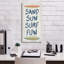 Toile épique Graffiti «Beach Time 5 Fun» par James Wiens, 12 po x 24 po