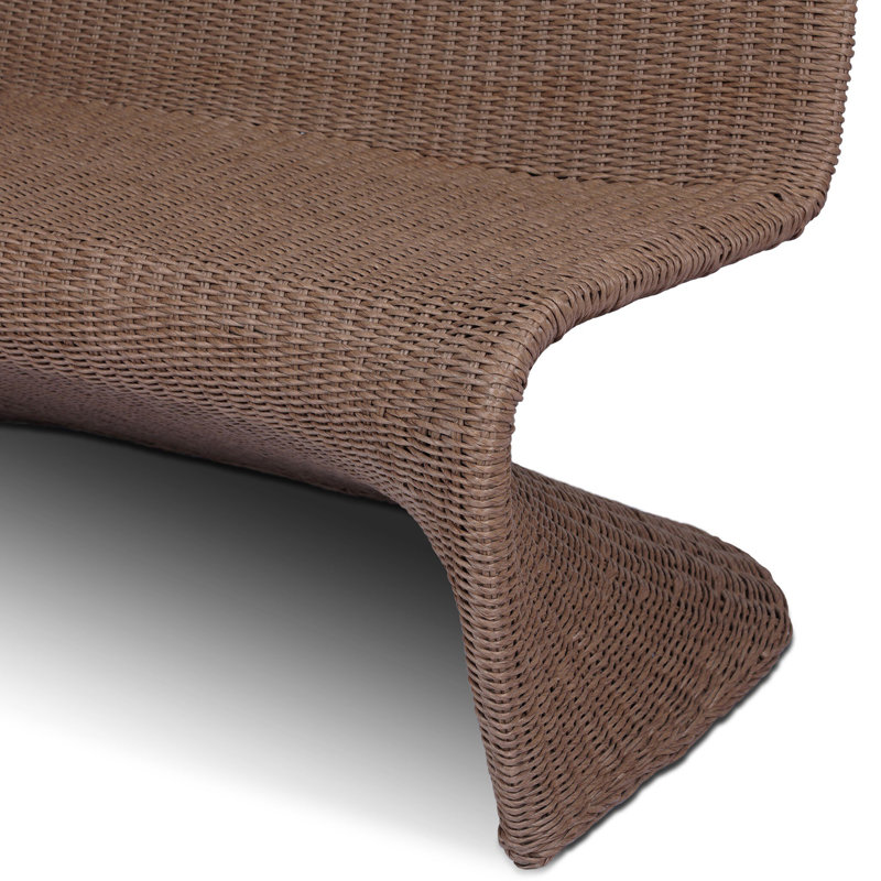 Portia Upholstered Dining Bench, Tanned Weave