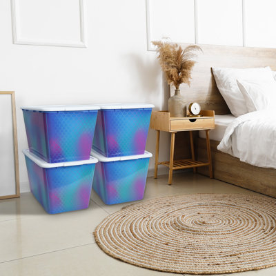 SimplyKleen 14.5-Gallon Plastic Storage Totes with Lids, Stackable Containers for Home Organization