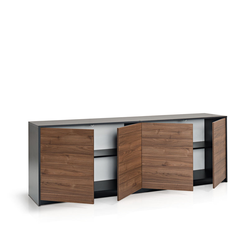 McCurtain 238cm Sideboard, Black/Walnut