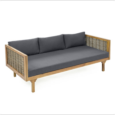 CLAREMONT 3 SEATER DAYBED WITH RATTAN ARMS