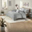 Ensemble de literie contemporain gris argenté, polyester confortable, style maison