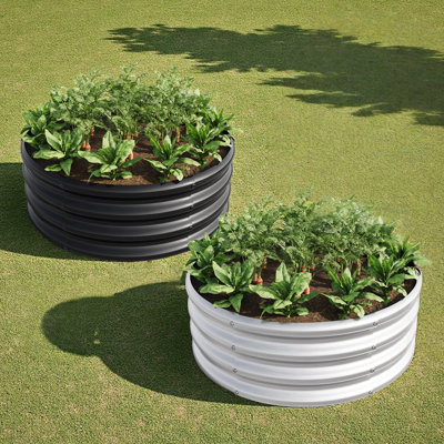 2Pcs W840116761 Galvanized Metal Raised Bed For Growing Strawberry And Corn, Double - Layer Corrosion Protection Potato Succulents, Rust Coating