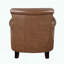 Fauteuil d'appoint en cuir fleur avec garniture cloutée