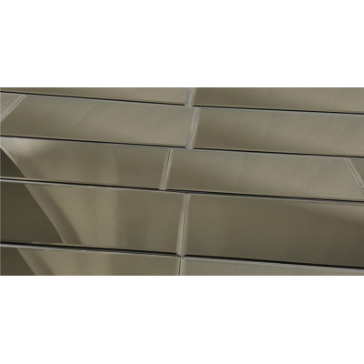 Reflections 12 in. x 24 in. Diamond Grade Glass Mirror Beveled Large Format Subway Decorative Kitchen & Bathroom Wall Tile