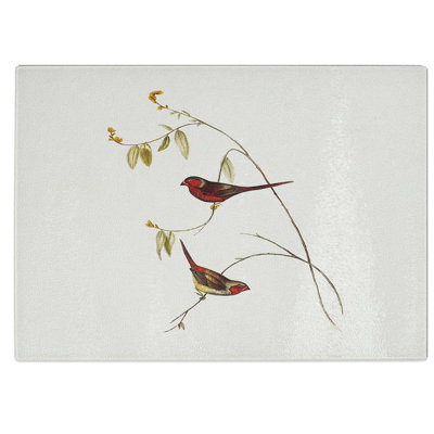 Tempered Glass Crimson Finch Chopping Board